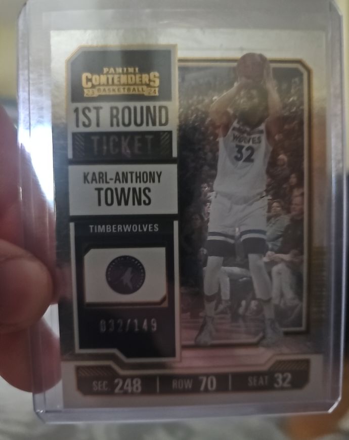 2023-24 Panini Contenders 1st Round Ticket #248 Karl-Anthony Towns — front