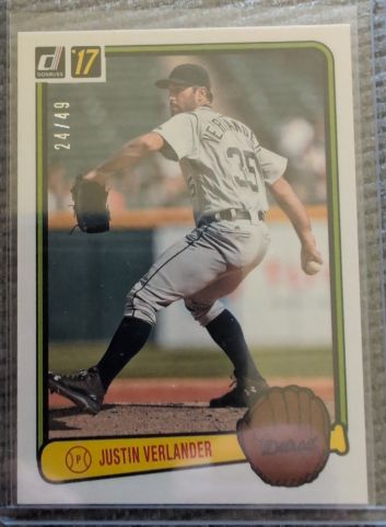 2017 Donruss #RV-12 Justin Verlander Retro Variations 1983 — front