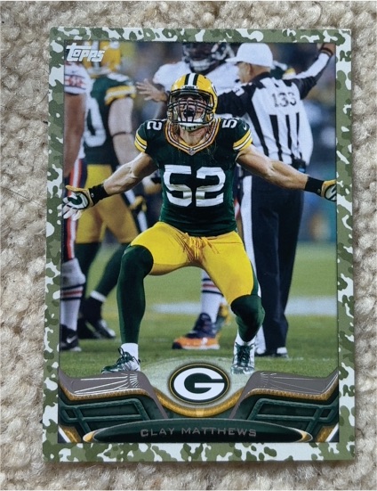 2013 Topps #221 Clay Matthews Green Bay Packers NFL Football Card — front