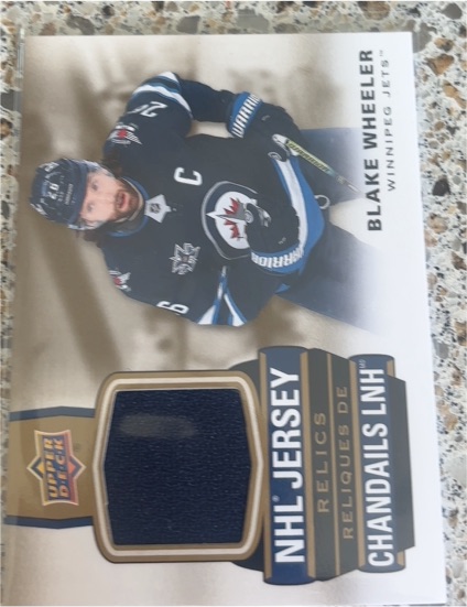2021-22 Upper Deck Tim Hortons NHL Jersey Relics #J-BW Blake Wheeler — front