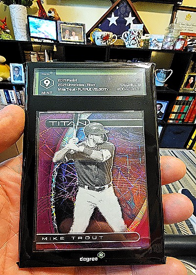 2021 Panini Chronicles - Titan #16 Mike Trout Purple Velocity — front