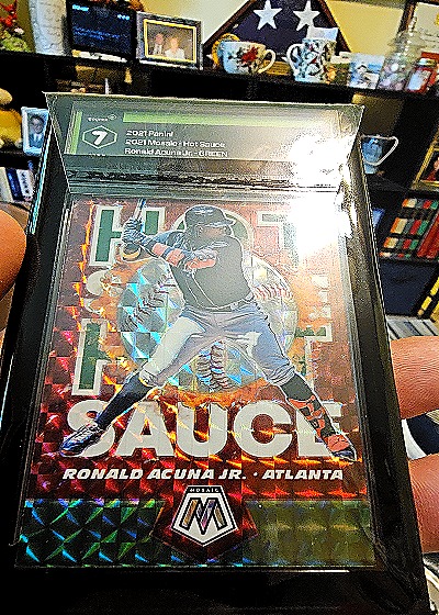 2021 Panini Mosaic Hot Sauce #HS6 Ronald Acuna Jr. — front