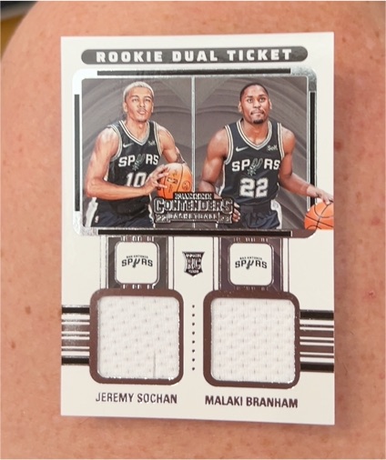 2022-23 Panini Contenders Rookie Dual Ticket #RT2-SAS Jeremy Sochan Malaki Branham — front