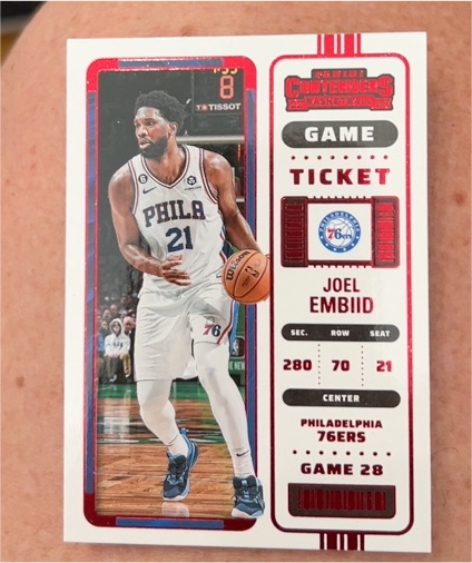 2022-23 Panini Contenders #9 Joel Embiid Season Ticket — front