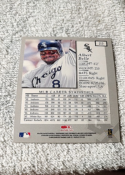 1998 Donruss Elite #15 Albert Belle — back