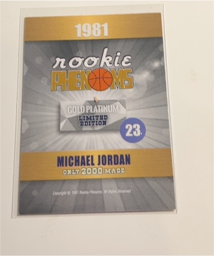 1981 Rookie Phenoms Gold Platinum Limited Edition Michael Jordan — front