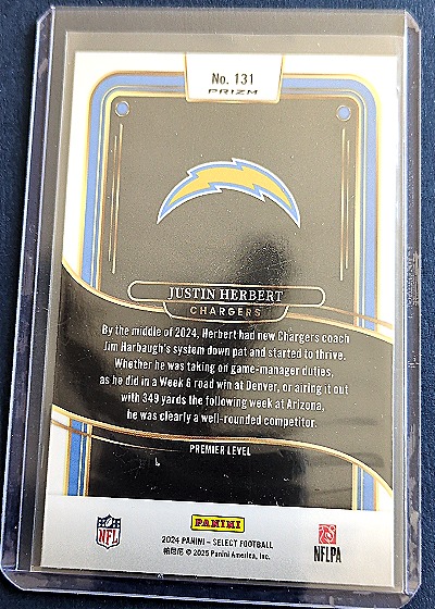 2024 Panini Select #131 Justin Herbert — back