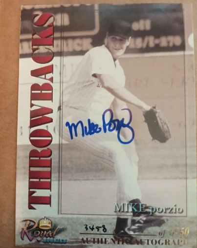 2001 Royal Rookies Throwbacks #32 Mike Porzio — front