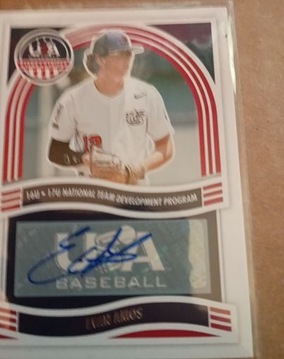 2024 Panini Stars and Stripes National Team Signature Evan Amos #NTS-EA — front