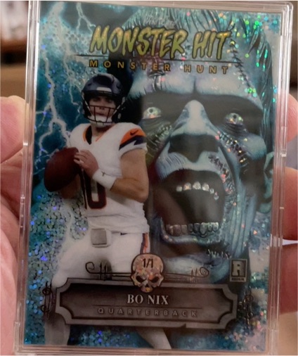 2024 Wild Card Haunted Hits Monster Hunt 1/1 Bo Nix — front