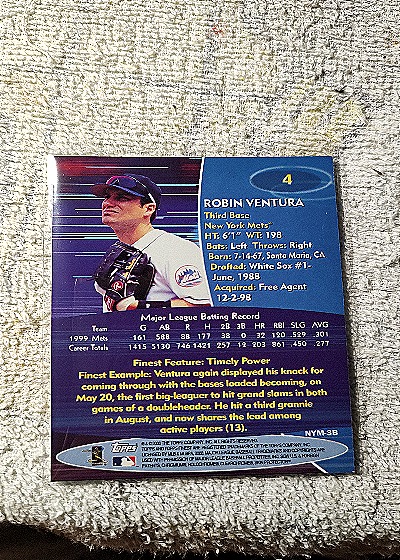 2000 Topps Finest #4 Robin Ventura — back