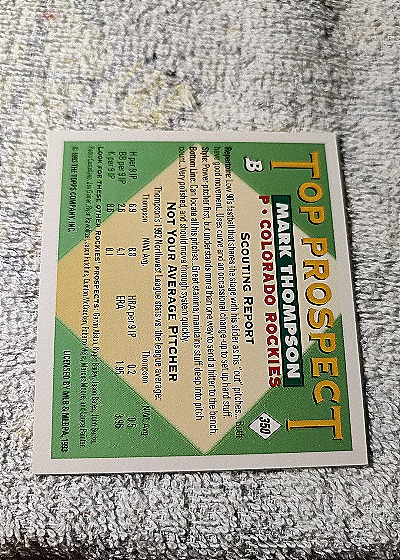 1993 Bowman #350 Mark Thompson — back