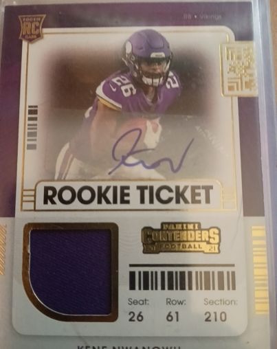 2021 Panini Contenders Rookie Ticket #RTS-KNW Kene Nwangwu — front