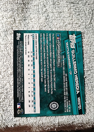 2017 Topps Holiday #HMW101 Guillermo Heredia — back