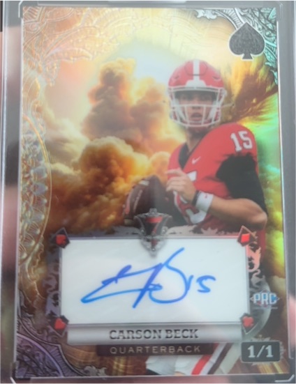 2024 Wild Card 7 Card Stud Black Spade #P7CFS-CB Carson Beck — front