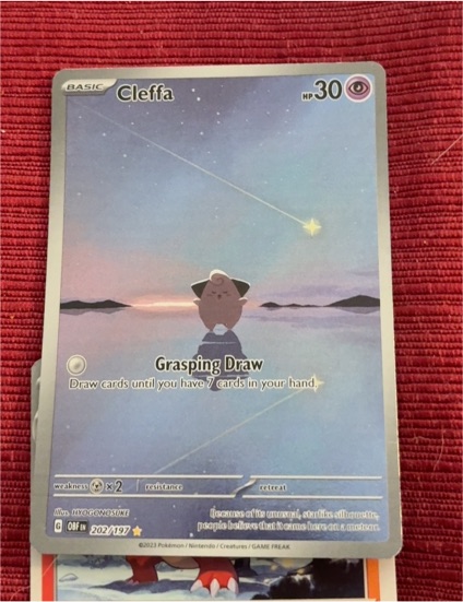 2023 Pokémon TCG #202 Cleffa Obsidian Flames Illustration Rare — front