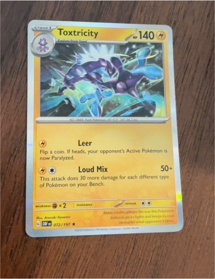 2023 Pokémon Scarlet & Violet Obsidian Flames #072 Toxtricity — front