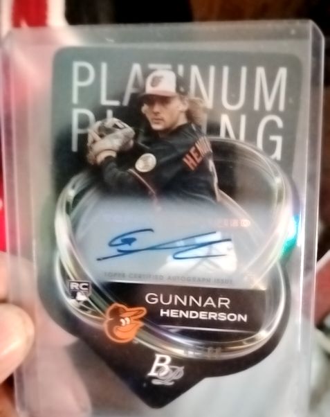 2023 Bowman Platinum Platinum Plating Die-Cuts #PPD-1 Gunnar Henderson — front