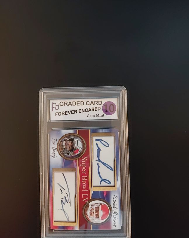 2023 Panini Super Bowl LV Dual Autograph Tom Brady / Patrick Mahomes — front