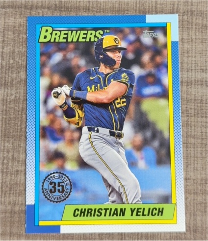 2025 Topps #T90-17 Christian Yelich Milwaukee Brewers — front