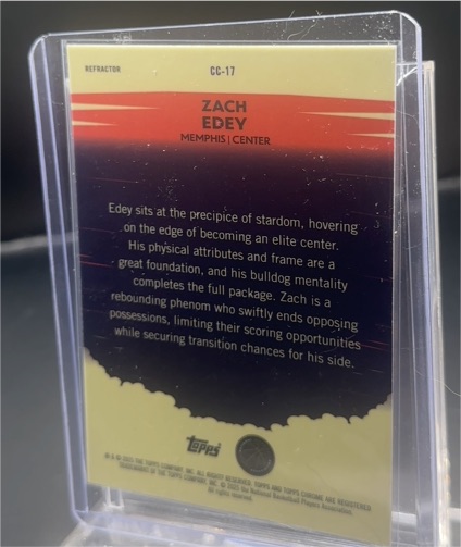 2023 Topps Zach Edey #CC-17 — front