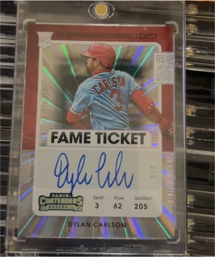 2021 Panini Contenders #Fame Ticket Dylan Carlson — front
