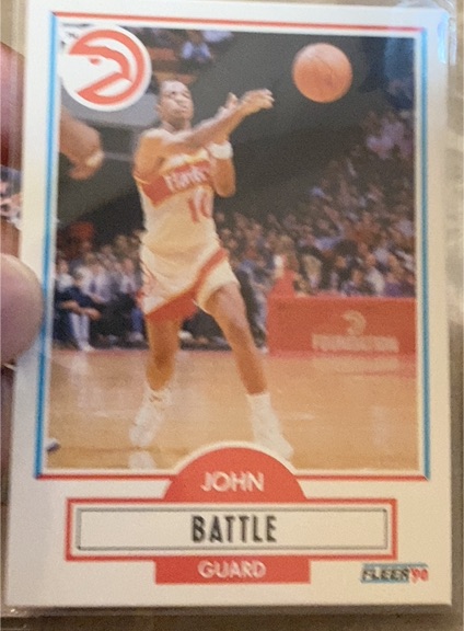 1990 Fleer #1 John Battle Atlanta Hawks — front