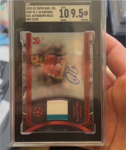 2022-23 Topps Museum Collection UCL Autograph Relic #MAR-TA Thiago Alcantara — front
