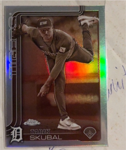 2025 Topps Chrome #258 Tarik Skubal Sepia Refractor Detroit Tigers — front