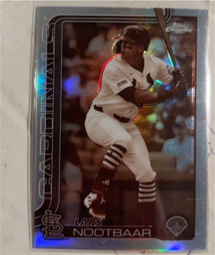 2025 Topps Chrome #108 Lars Nootbaar Sepia Refractor — front
