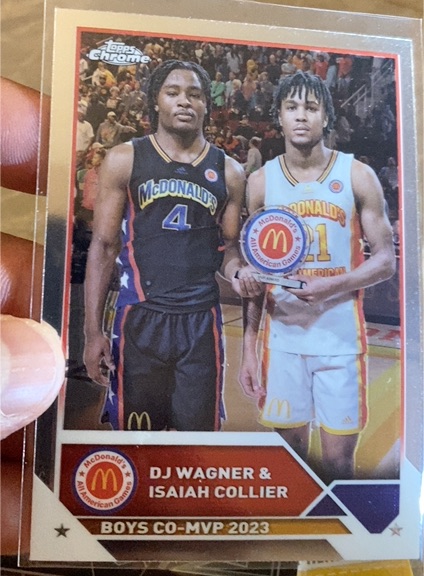 2023 Topps Chrome McDonald's All American #99 Boys Co-MVPs DJ Wagner & Isaiah Collier — front