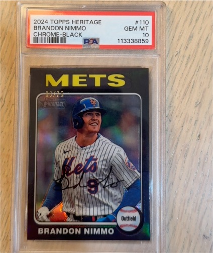 2024 Topps Heritage #110 Brandon Nimmo Chrome-Black — front