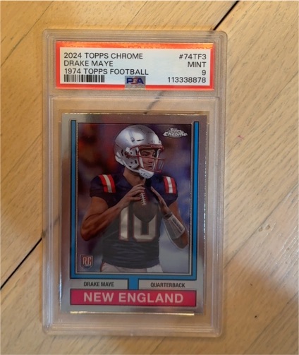 2024 Topps Chrome #74TF-3 Drake Maye 1974 Topps Football — front