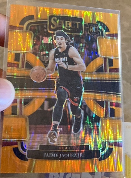 2023-24 Panini Select #100 Jaime Jaquez Jr. Orange Flash Prizm Concourse Rookie — front
