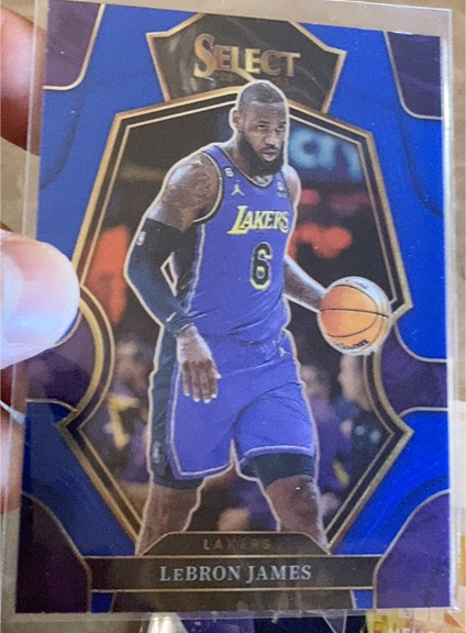 2022-23 Panini Select #126 LeBron James Premier Level Blue Prizm — front