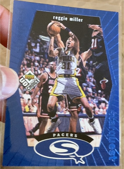 1998 Upper Deck UD Choice StarQuest Blue #SQ11 Reggie Miller — front
