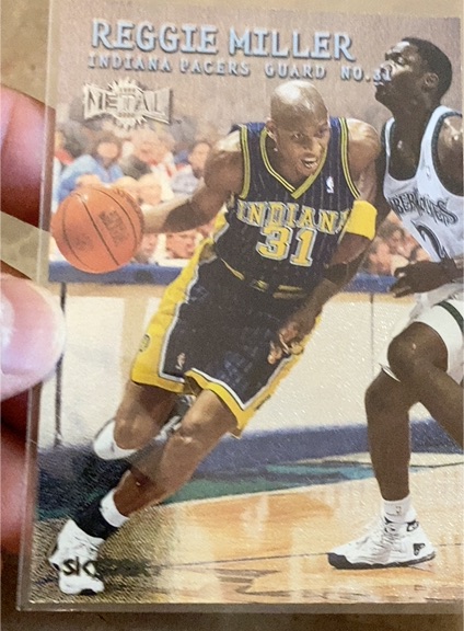 1999-2000 Skybox Metal # Reggie Miller — front
