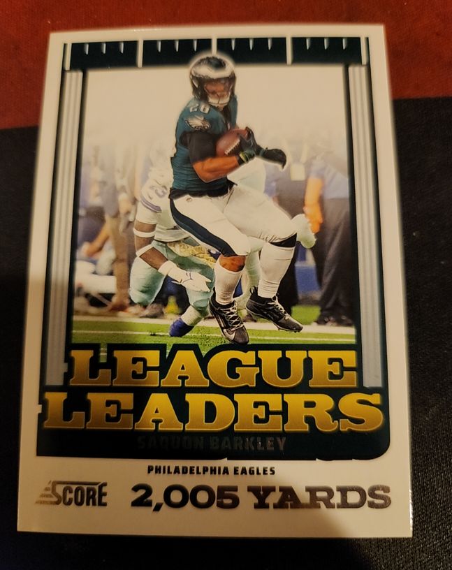 2025 Panini Score #3 Saquon Barkley League Leaders — front