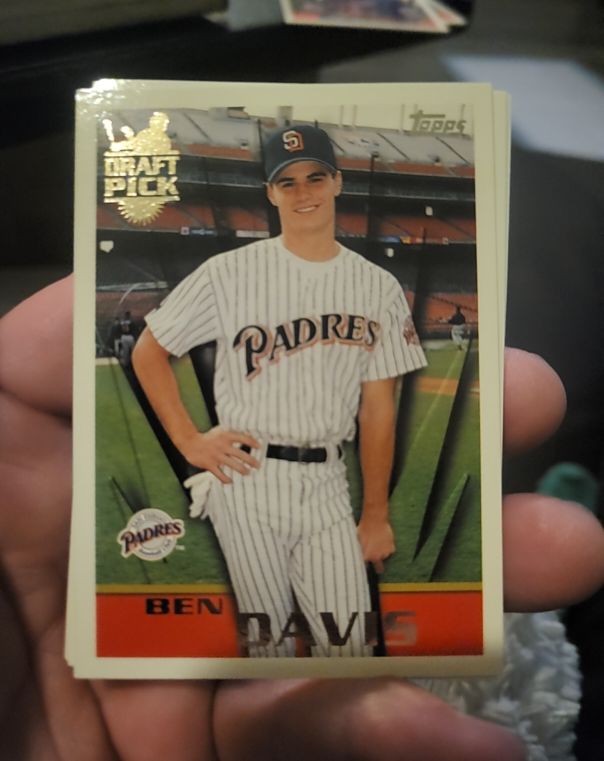 1996 Topps #16 Ben Davis Draft Pick Rookie RC San Diego Padres — front