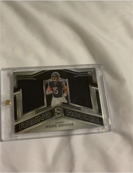 2024 Panini Spectra #RRM-ROE Rome Odunze Rising Rookie Dual Jersey Patch — front