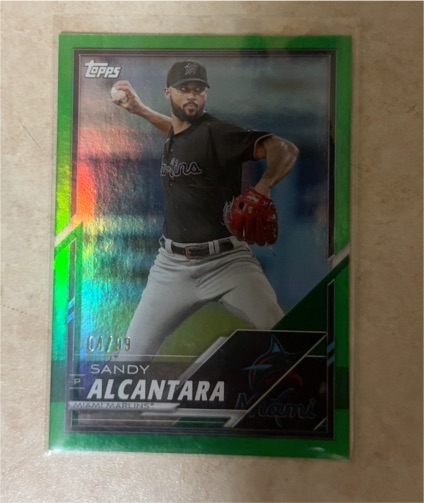 2023 Topps Series 2 Green Parallel #04/99 Sandy Alcantara — front
