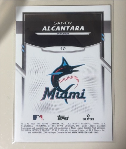 2025 Topps #12 Sandy Alcantara — front