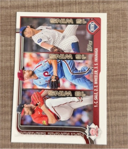 2025 Topps #234 National League Leaders Wins (Chris Sale / Zack Wheeler / Shota Imanaga) — front