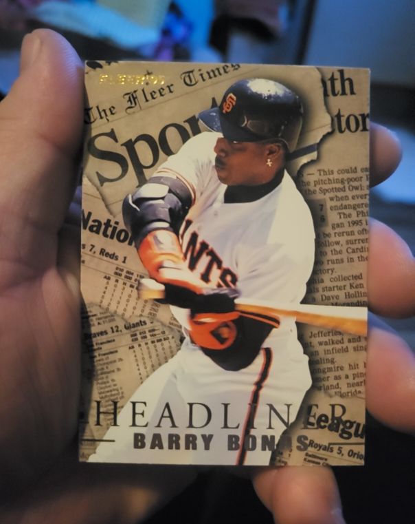 1995 Fleer Headliners #3 Barry Bonds — front