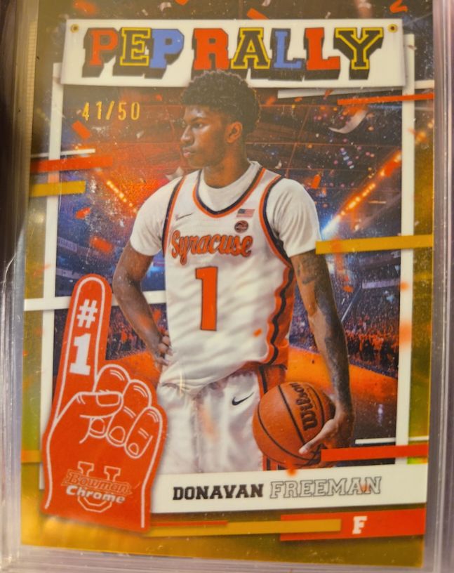 2024-25 Bowman University Chrome #PR-19 Donavan Freeman Pep Rally — front