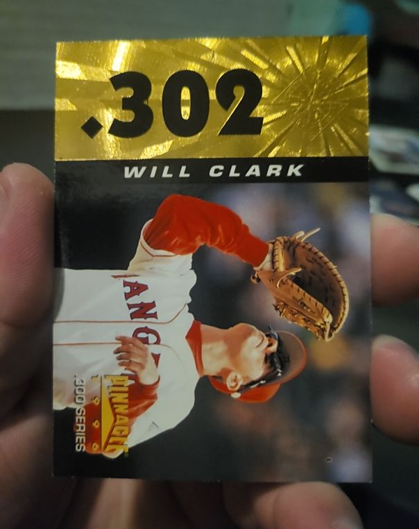 1996 Pinnacle .300 Series #302 Will Clark — front