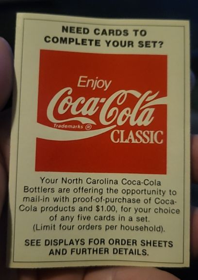 1989 Collegiate Collection North Carolina Coca-Cola Order Form — front