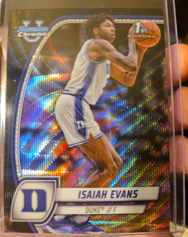 2024-25 Bowman University Chrome #27 Isaiah Evans — front
