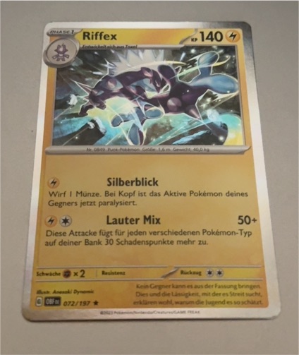 2023 Pokémon Scarlet & Violet Obsidian Flames #072 Riffex — front