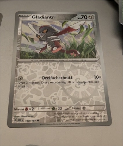 2023 Pokémon SV03 Obsidian Flames #148 Gladiantri — front